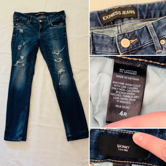 EXPRESS JEANS Distressed Skinny Low Rise, size 4R